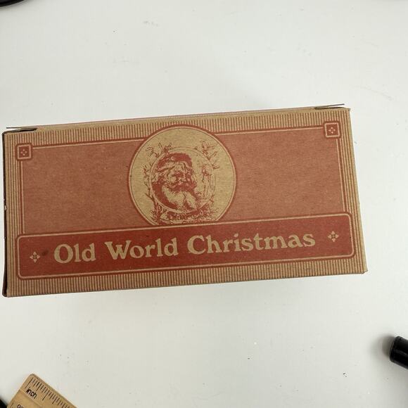 Gold Glitter Glass Clam SeaShell Christmas Ornament Old World Christmas 4" VTG - Picture 6 of 8